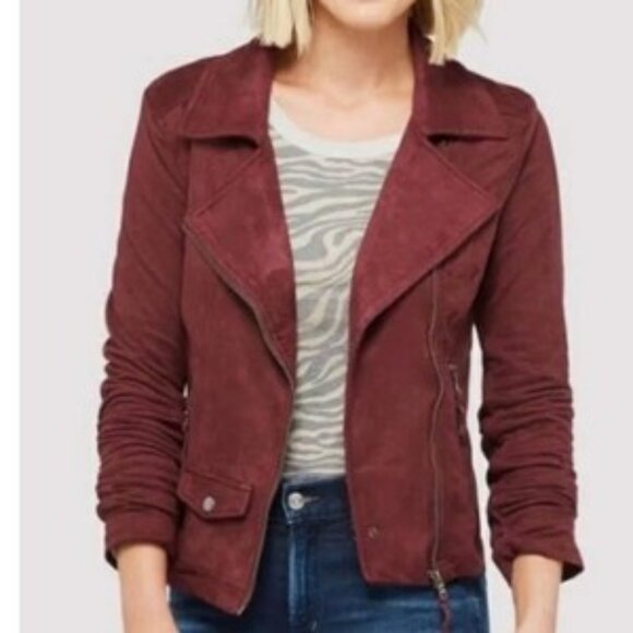 Marrakech Fall Burgundy Wine Red Moto Jacket - Picture 1 of 7